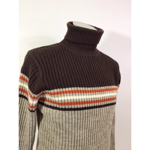 Vintage Bongo Jeans Striped Turtleneck Sweater Grunge Y2K Mens Medium - Picture 2 of 6